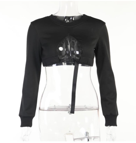 KLIOU European Style Short Sweater with Hollow Design