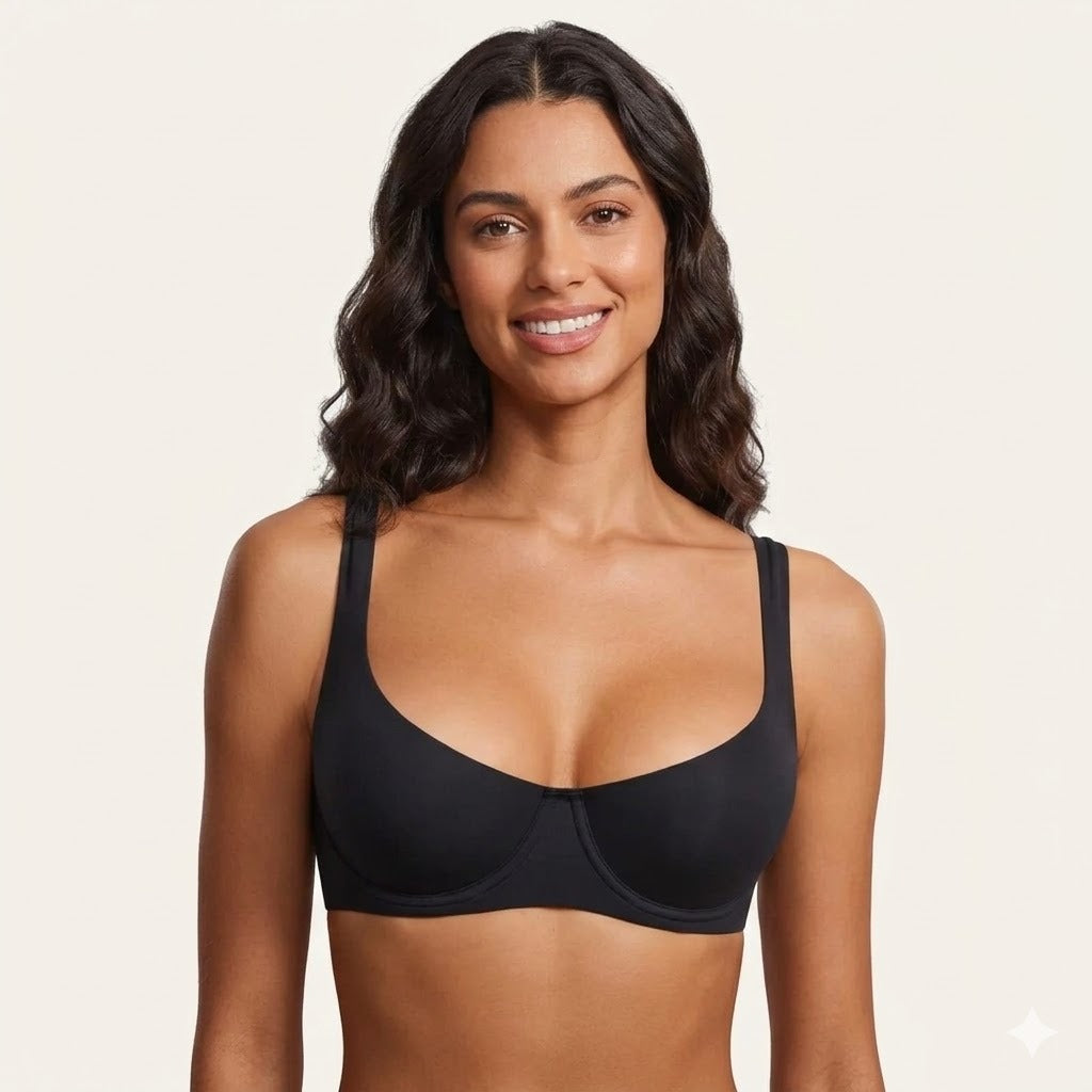Unlined Balconette Bra with Adjustable Straps