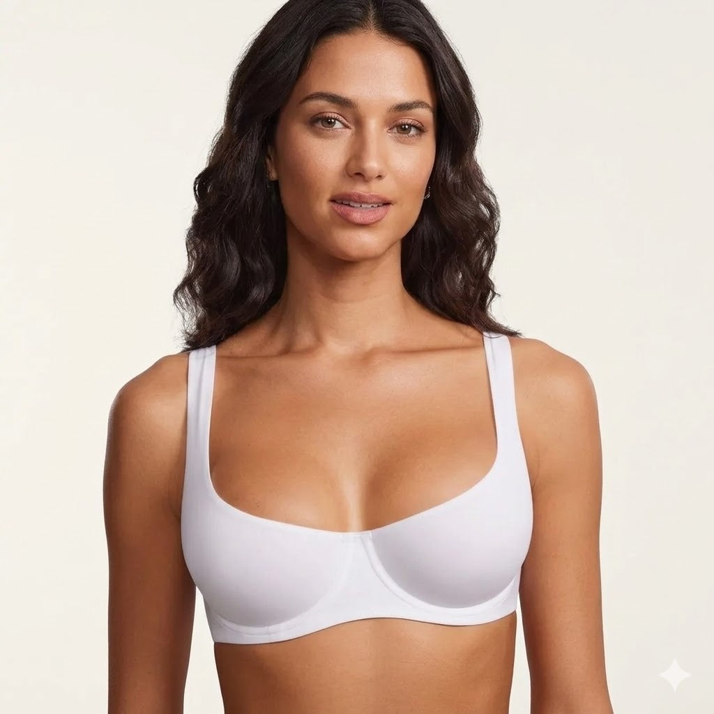 Unlined Balconette Bra with Adjustable Straps