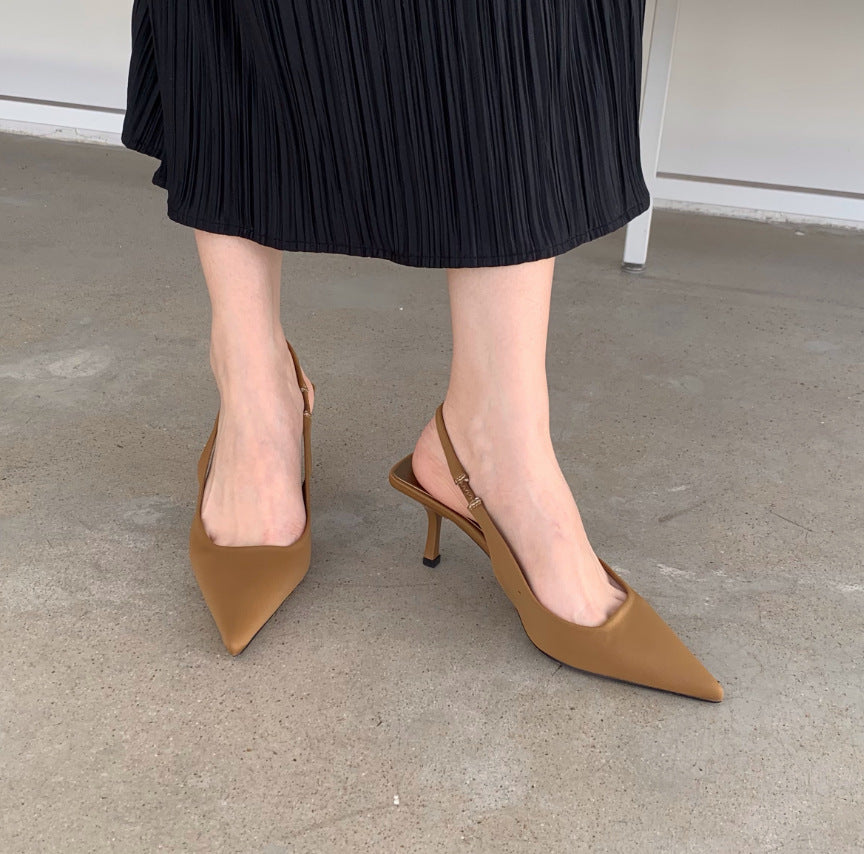 Green Pointed Toe Stiletto Sandals for Women