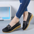 Breathable Cut Out Leather Ballet Flats for Women