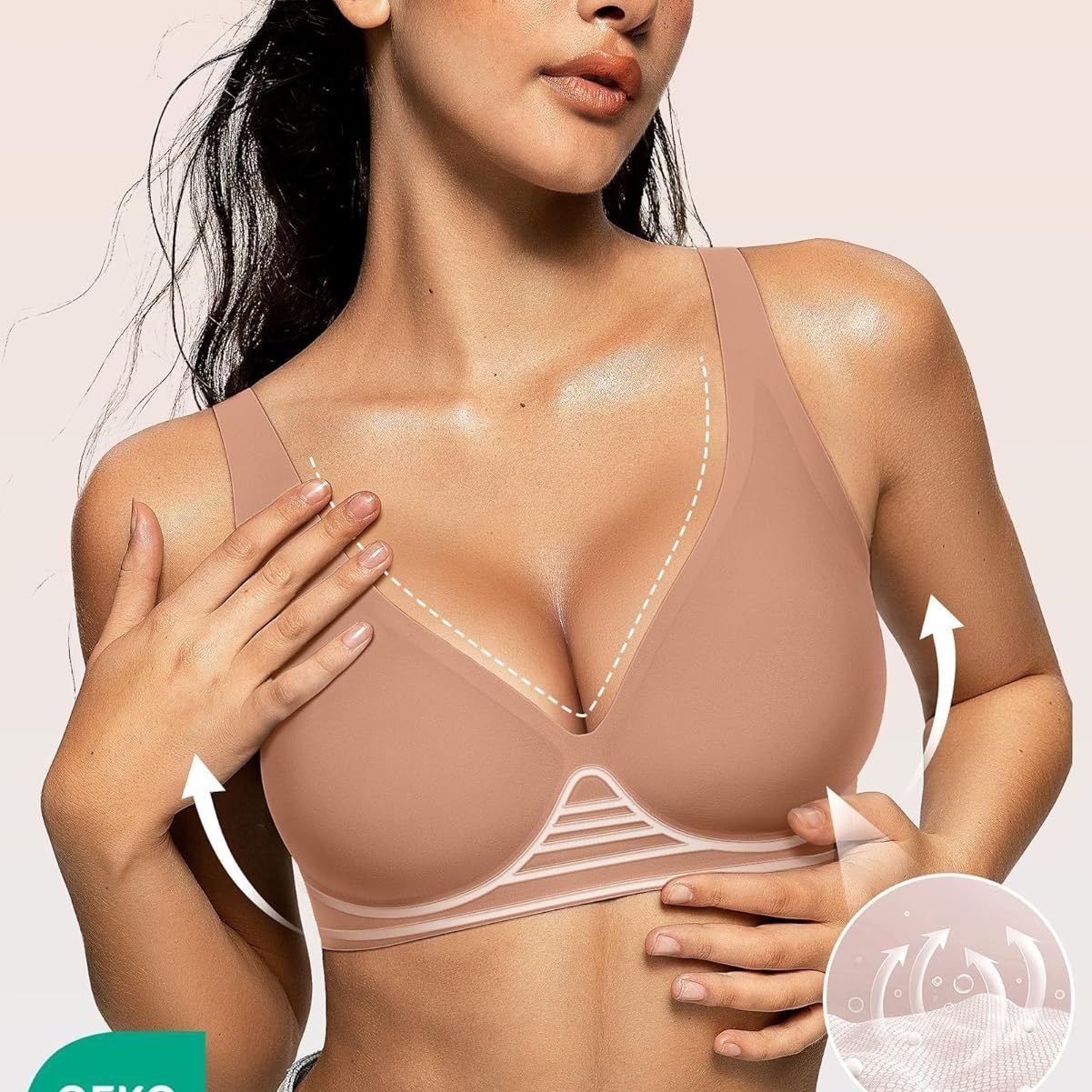 Deep V Wireless Comfort Push-Up Bra