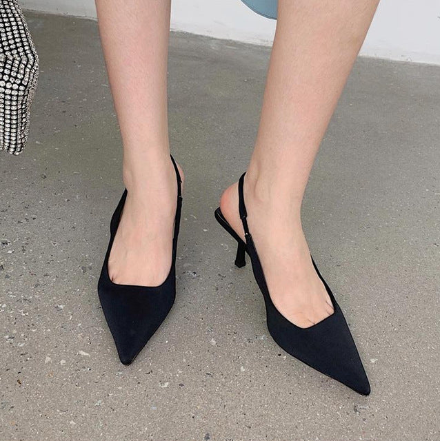 Green Pointed Toe Stiletto Sandals for Women