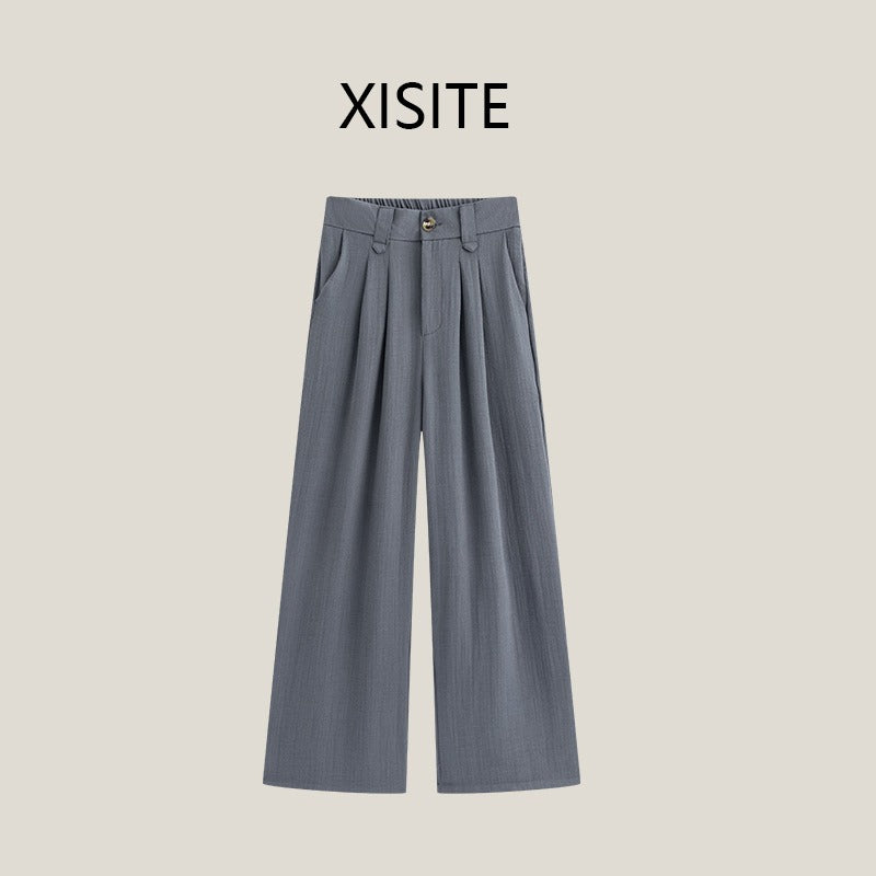 High Waist Cotton Linen Wide Leg Pants