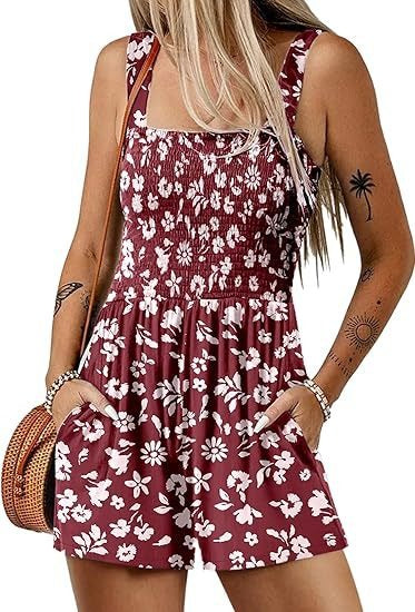 Floral Sleeveless Summer Jumpsuit with Shorts