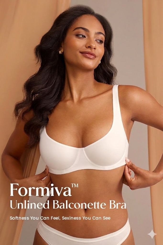 Unlined Balconette Bra with Adjustable Straps