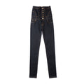 Slim Fit High-Waisted Denim Pencil Pants