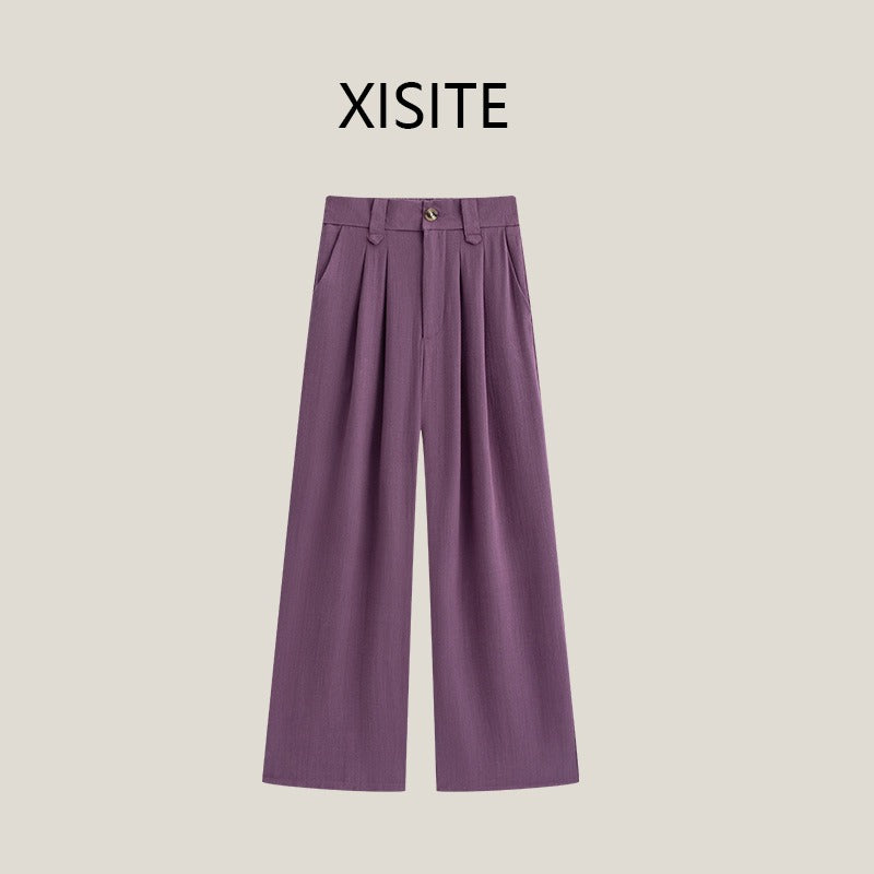 High Waist Cotton Linen Wide Leg Pants