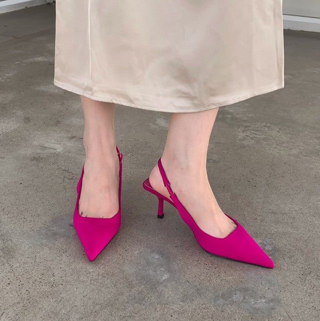 Green Pointed Toe Stiletto Sandals for Women