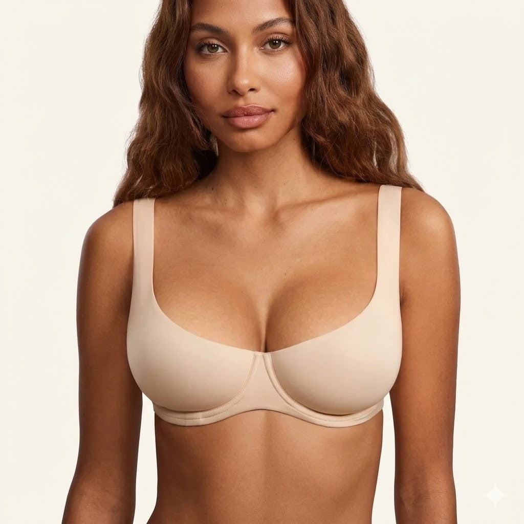 Unlined Balconette Bra with Adjustable Straps